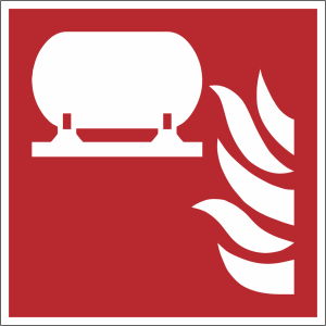 Brandschutzzeichen Rot Weiß nach DIN ISO Symbol F012 Feuerlöscheinrichtung